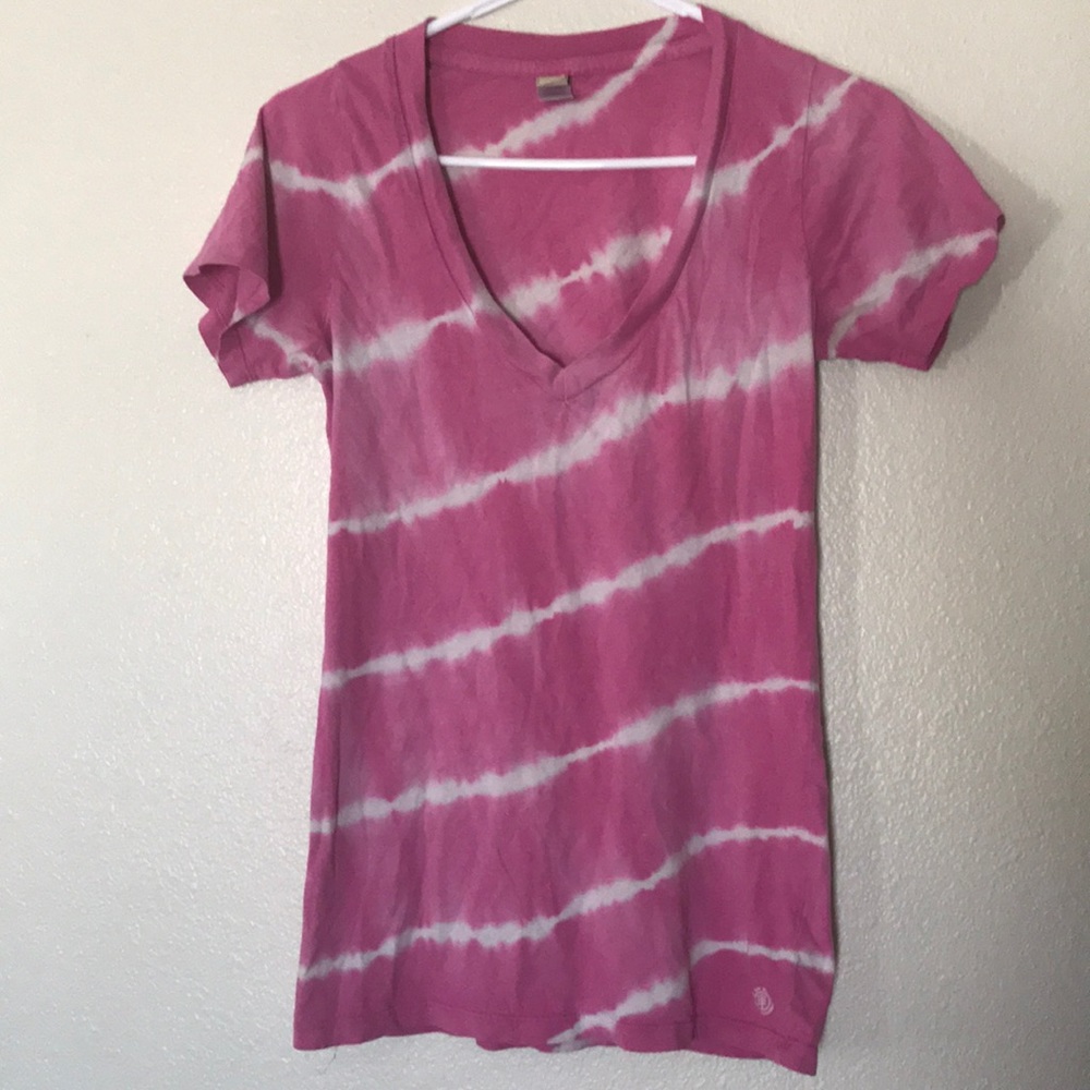 Element Tied dyed pink deep v neck
